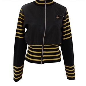 Black and Yellow Striped Women's Jacket
